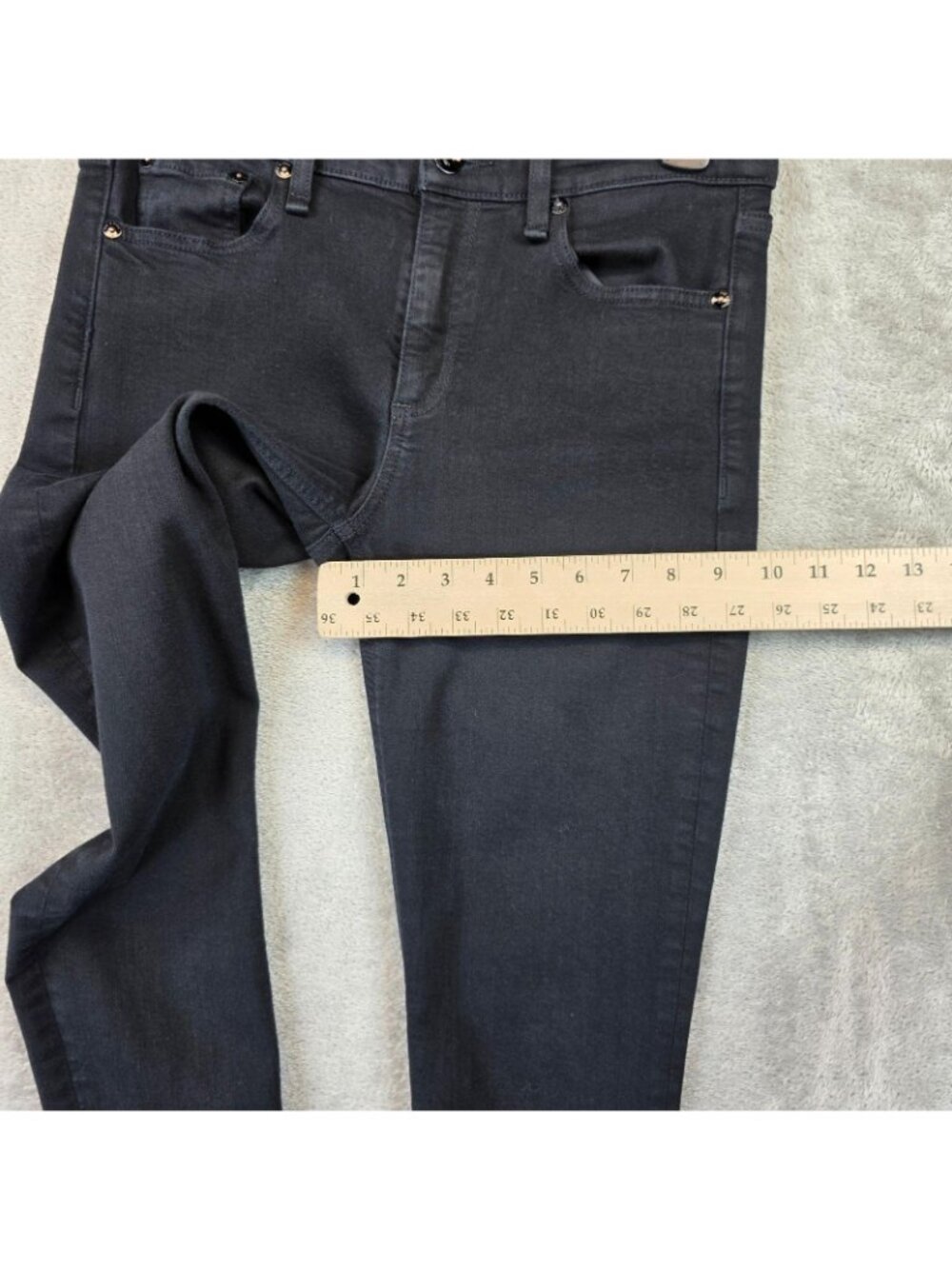 Rag & Bone Cate Mid-Rise Skinny Jeans Womens 28 Black Dark Wash Stretch Denim - Picture 10 of 13